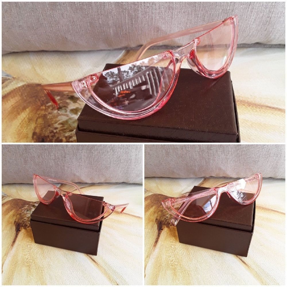 BRAND NEW 2019 HALF CAT EYE CLEAR LENS SUNGLASSES